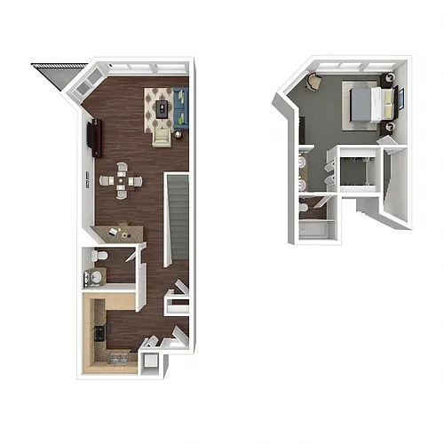 Floor plan Waterfront One Bedroom