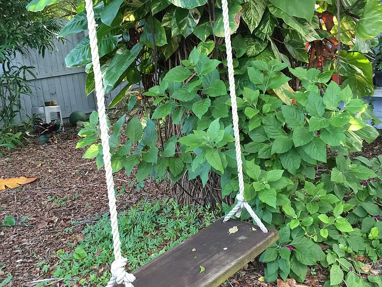 Swing in back garden