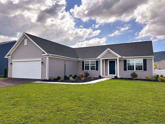 Coleford A - front exterior - ranch style ranch home with covered entry, vinyl siding, and two car g