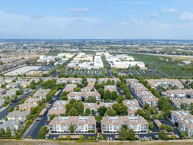 Aerial View of Villas at the Gardens Community and Surrounding Neighborhood