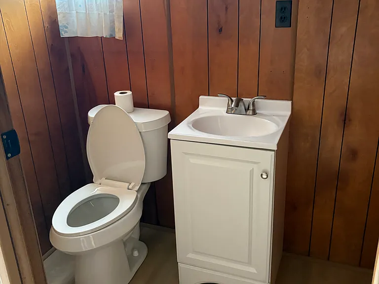 1/2 bathroom, backyard porch access