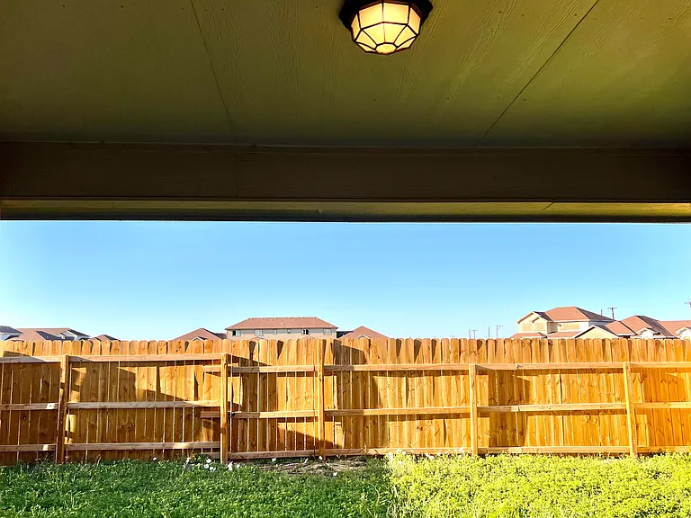 Fenced in Back yard, Covered Patio