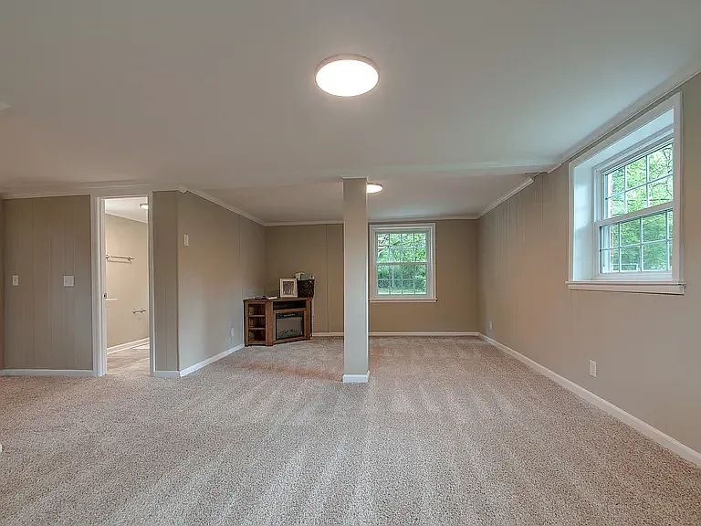 The downstairs carpet has been replaced with LVP flooring