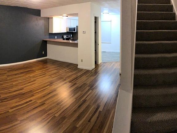 View from just inside the front door. (Image is distorted because of it being a panoramic photo.)