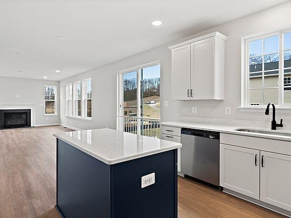 Center island in kitchen