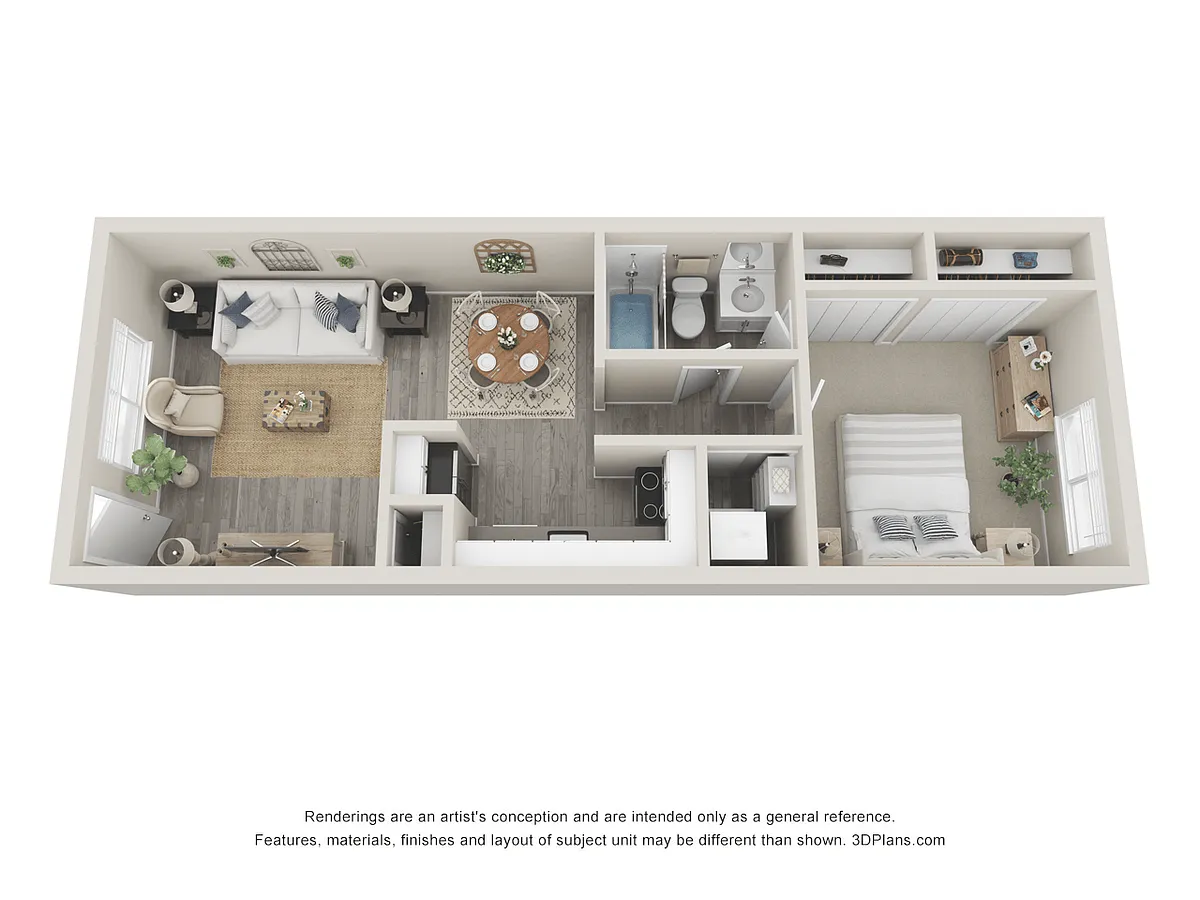 Floor plan 1 Bed 1 Bath - Classic