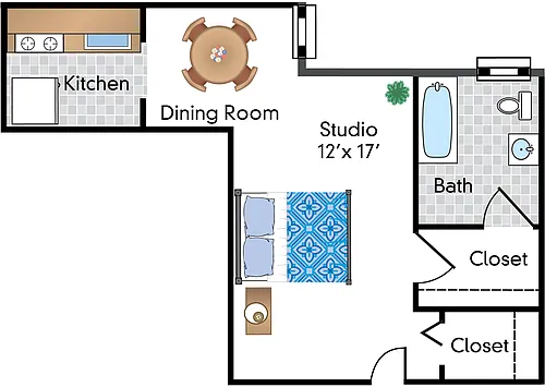 Floor plan Studio 03 Tier
