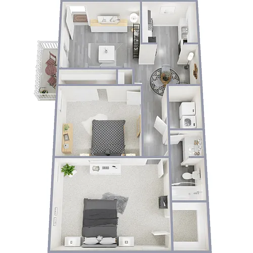 Floor plan 2 Bed 1 Bath