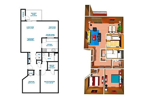 Floor plan Two Bedroom -