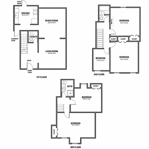 Floor plan 4 BR 2.5 Bath - Den