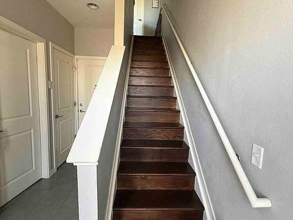 hardwood on the stairs leading up to main floor