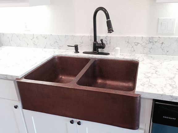 Hand Hammered Copper Farmhouse Kitchen Sink