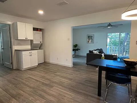 Stackable washer and dryer.