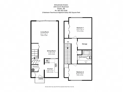 Floor plan 2 Bed 1 Bath A