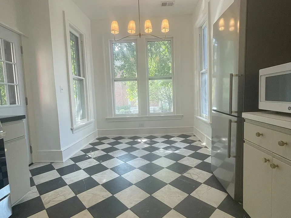 Kitchen with area for table and chairs