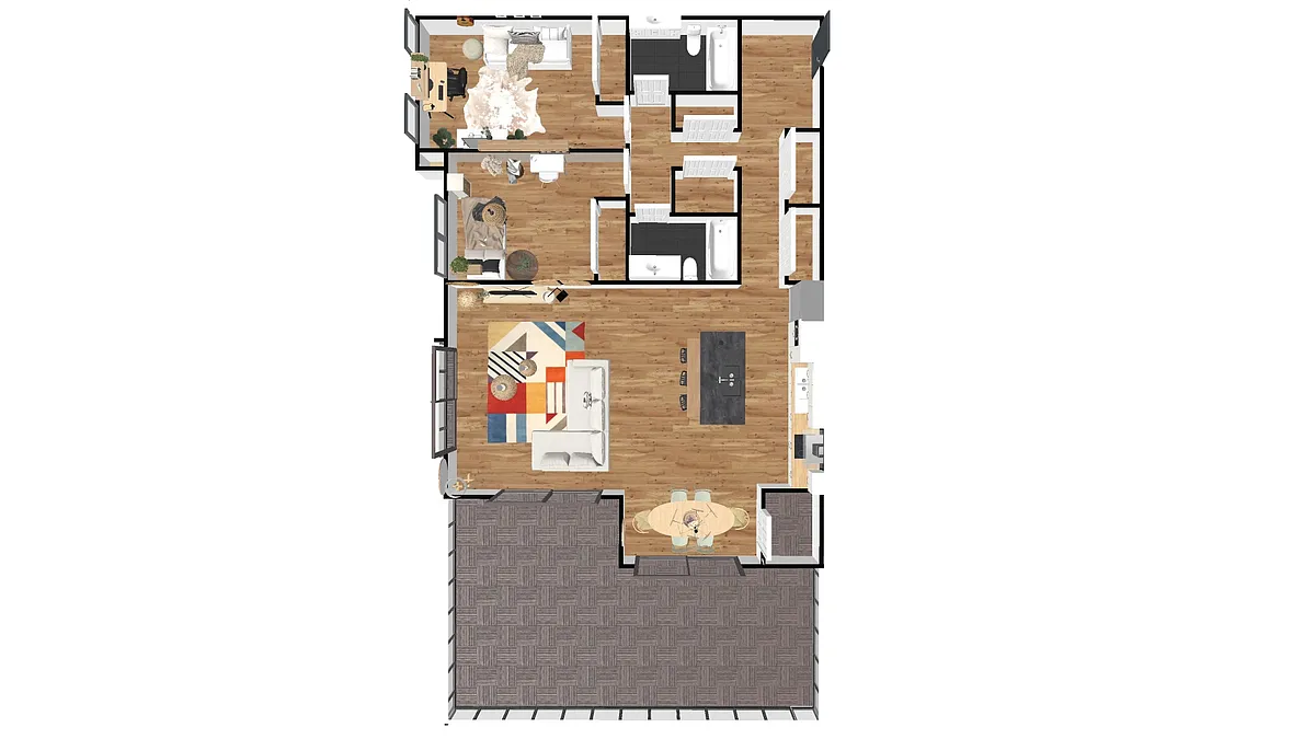 Floor plan 2Bed-Terrace-3rd