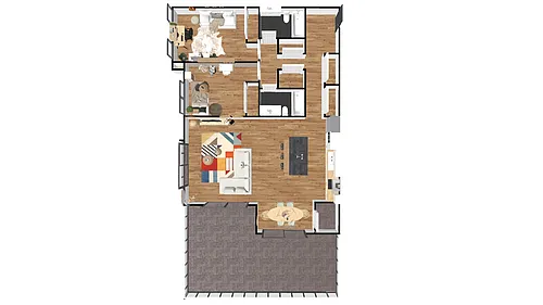 Floor plan 2Bed-Terrace-3rd