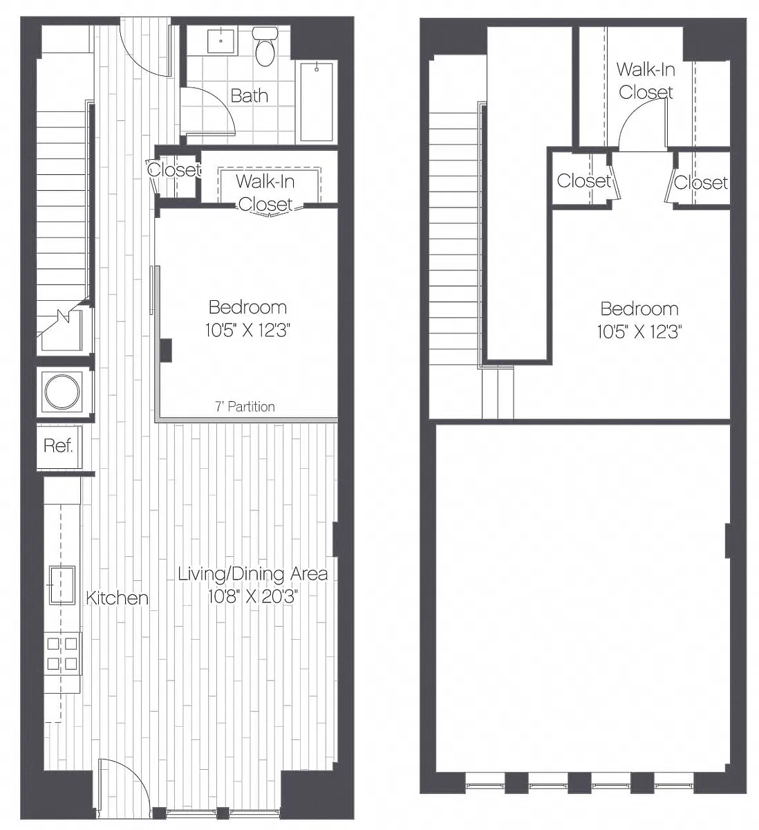 Floor plan 2 Bed/1 Bath-Flex