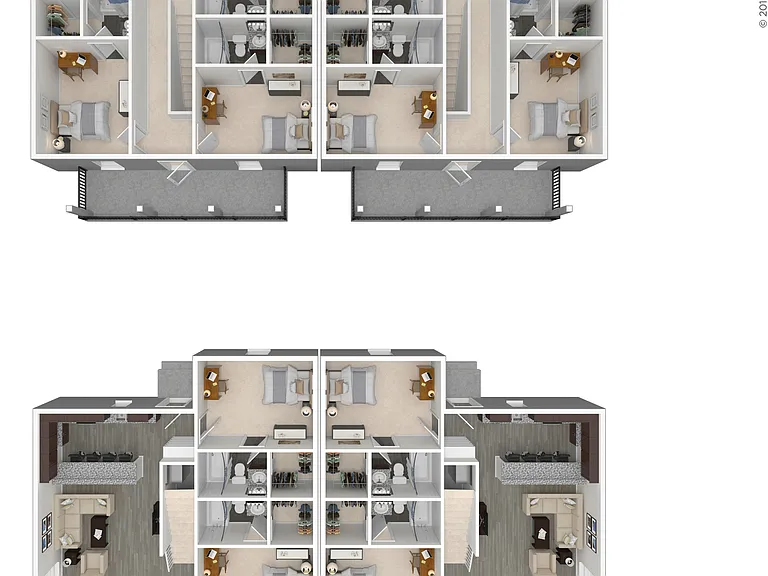 5 Bed Duplex Upper Deck 3D Floorplan 5 Bed Duplex Upper Deck 3D Floorplan