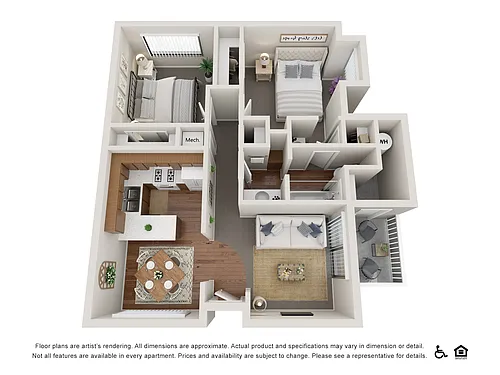 Floor plan Two bed/One Bath