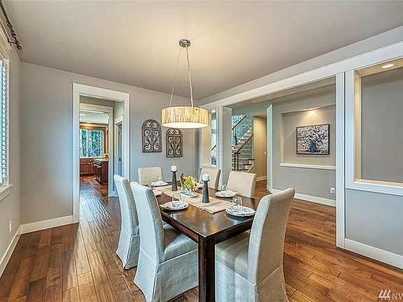 The next space you come to is the formal dining room. It is large enough for a much longer table to accommodate all your guests.