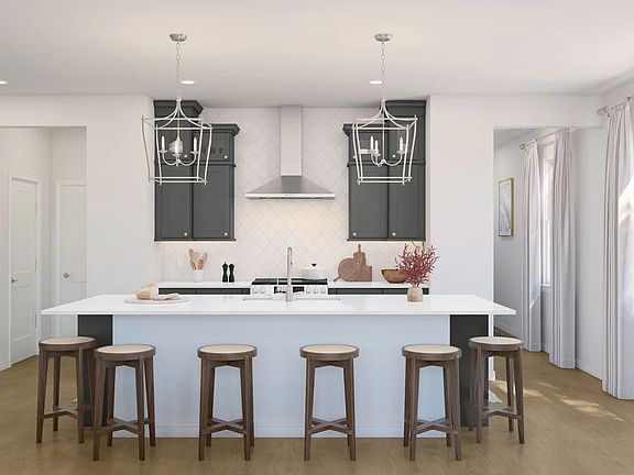 Kitchen with pendant lighting
