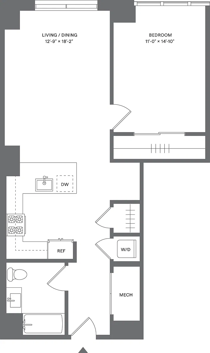 Floor plan 1 Bed/1 Bath_A4