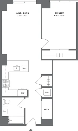 Floor plan 1 Bed/1 Bath_A4