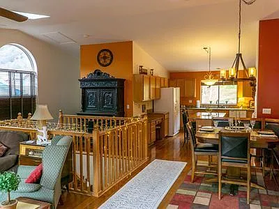 From living area looking toward dining area and kitchen