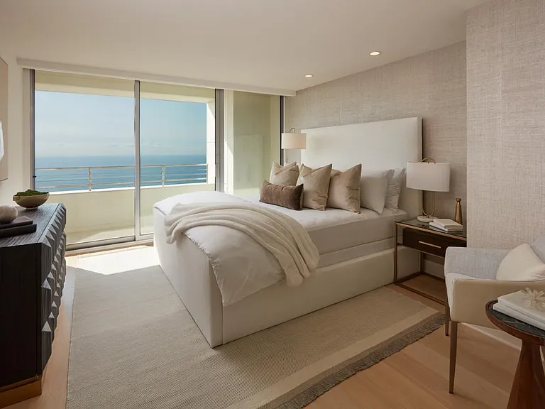 Bedroom with access to oceanfront balcony Model Unit floor plan A - 1,809 SF