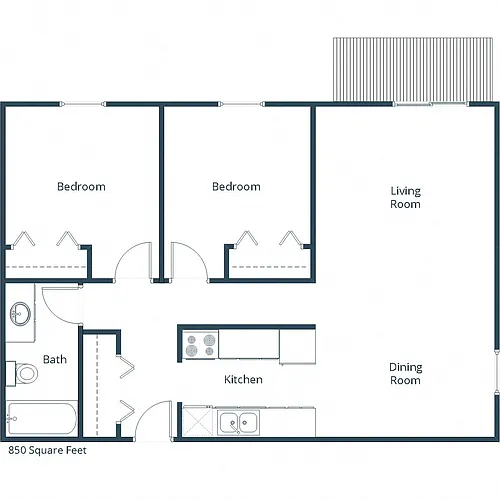 Floor plan Two Bedroom 21B