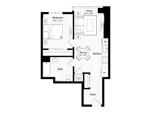 Floor plan MA17 | 1 Bed | 1 Bath
