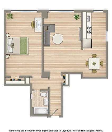 Floor plan 1 Bedroom F