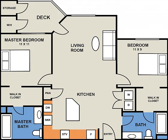 The Redwood 2 Bedroom/2 Bath The Redwood 2 Bedroom/2 Bath