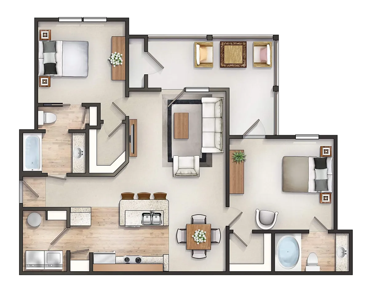 Floor plan The Classic Jocassee with Balcony