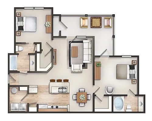 Floor plan The Classic Jocassee with Balcony
