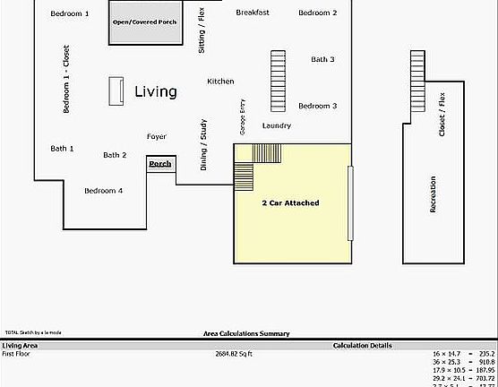 Building Sketch - 3,203 SqFt