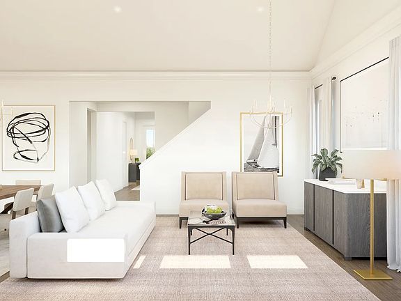 Great room with vaulted ceiling