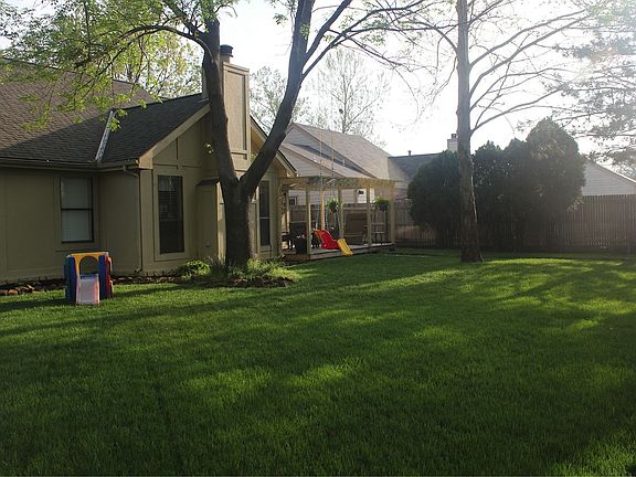 Large landscaped backyard