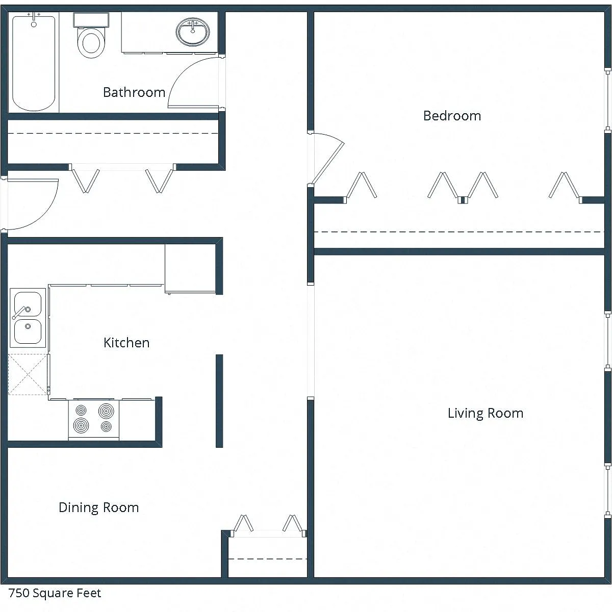 Floor plan One Bedroom 11A