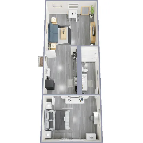 Floor plan One Bed One Bath