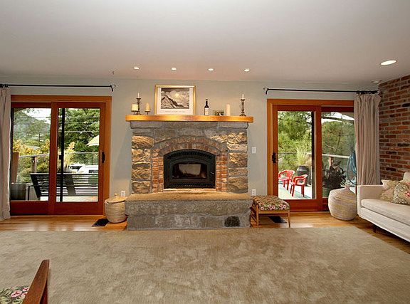 Living room with sliders to deck