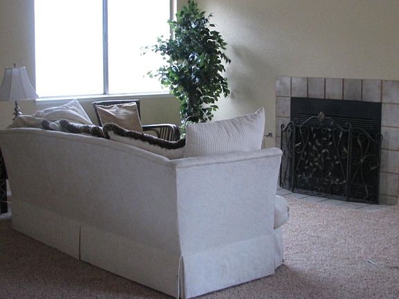 Lovely living room with fireplace and lots of light