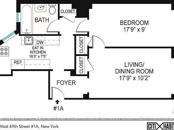 2nd image of 110 W 69th St APT 1A