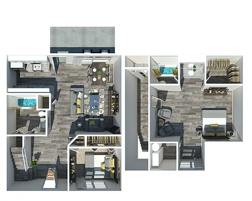 Floor plan 2 Bedroom 2 Bath-Emory Cove