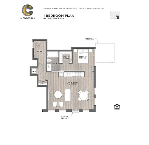 Floor plan 1 Bed 1 Bath