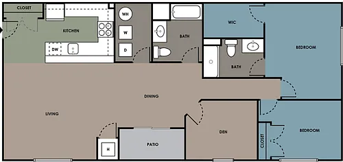 Floor plan 2 Bedroom 2 Bathroom G