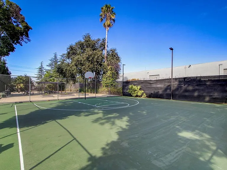 Lit Basketball Court
