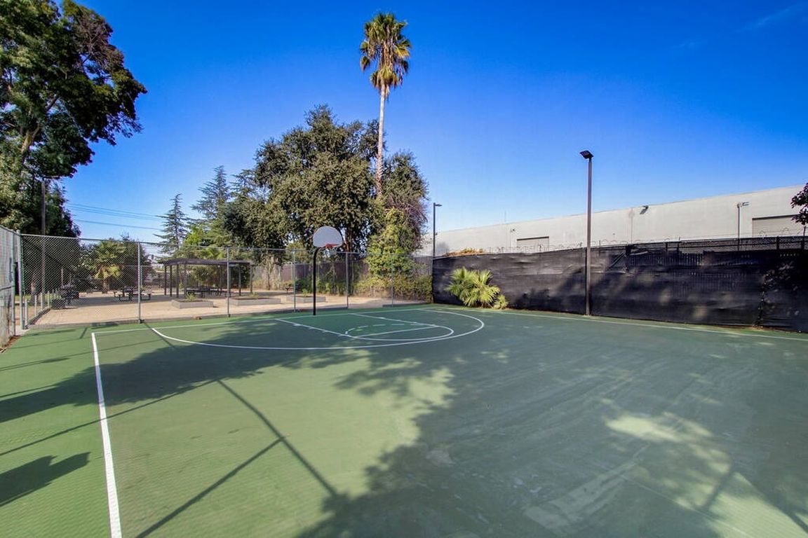 Lit Basketball Court