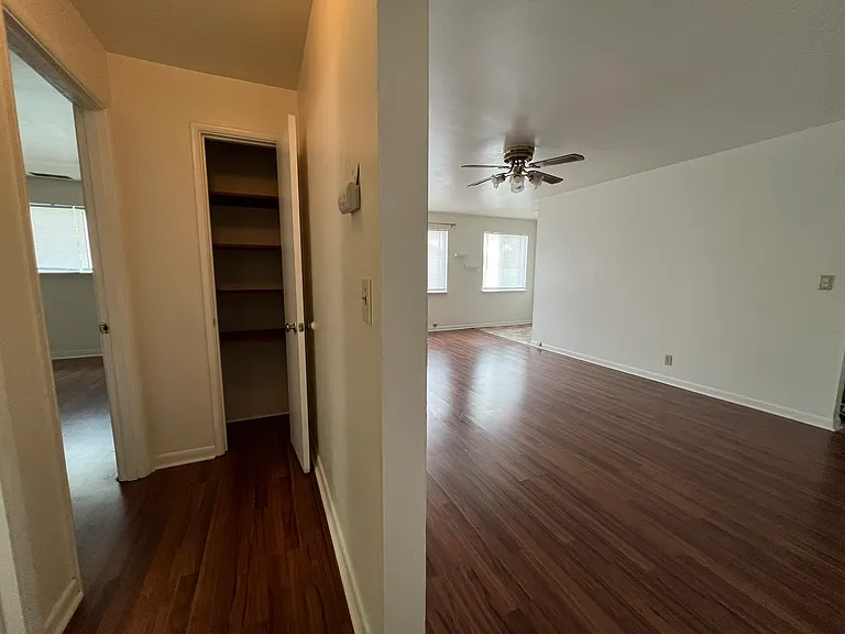 Hallway closet + living room